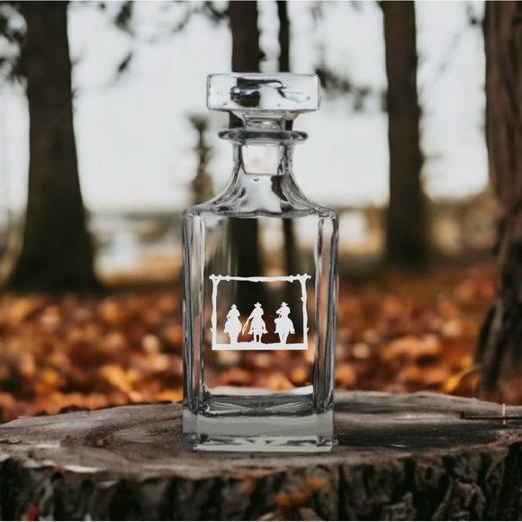 s-l400.png Cowboys Decanter 26 Oz Bourbon Whisky Glass Ranch Western Country Customize NEW